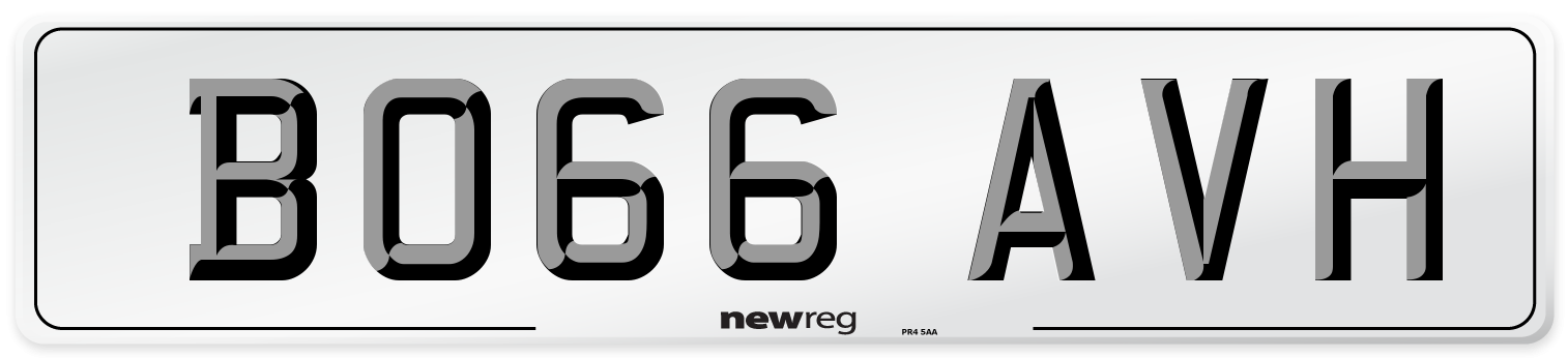 BO66 AVH Number Plate from New Reg